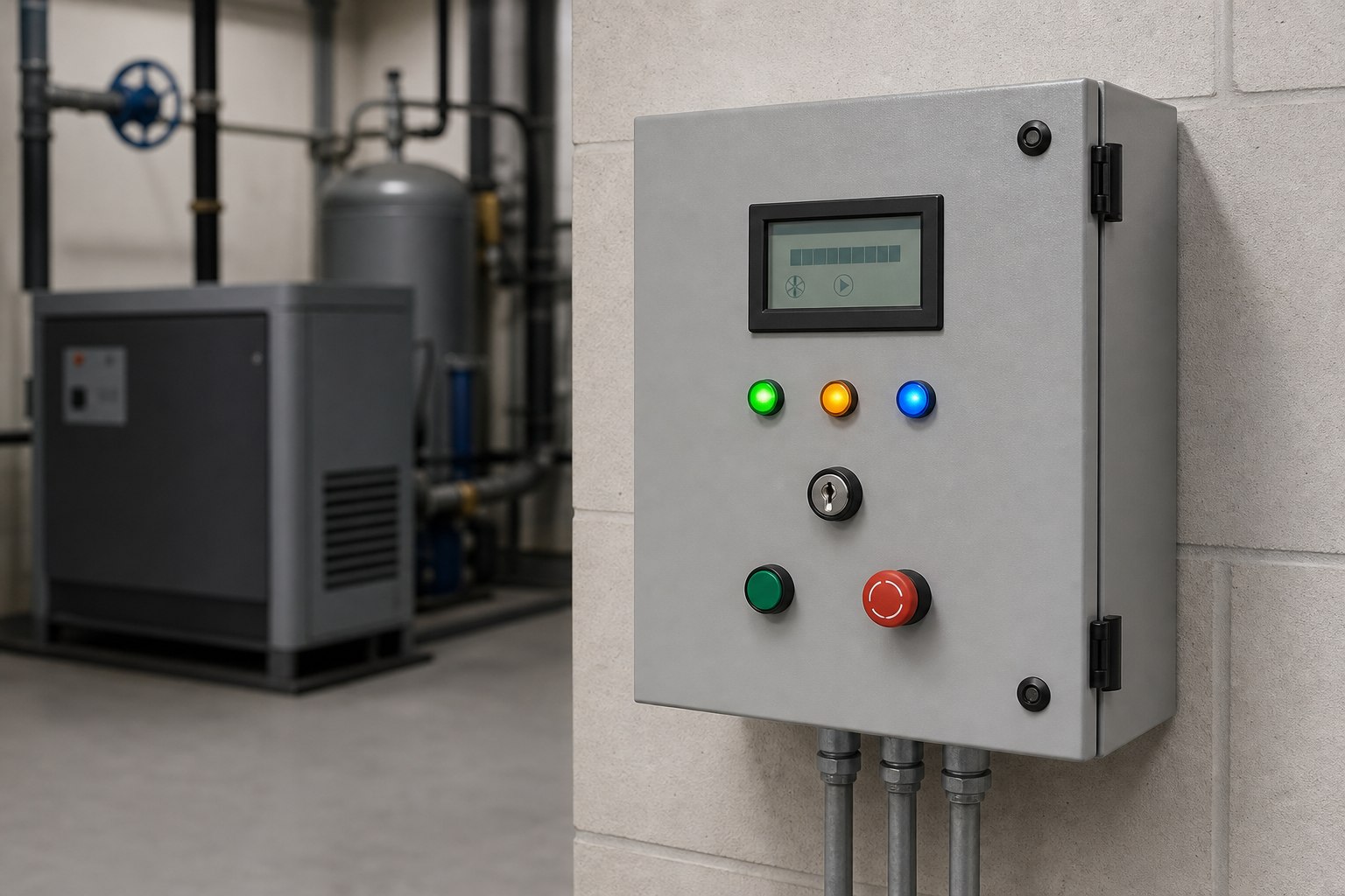 Compact enclosed automation controller with status display and simple operator controls